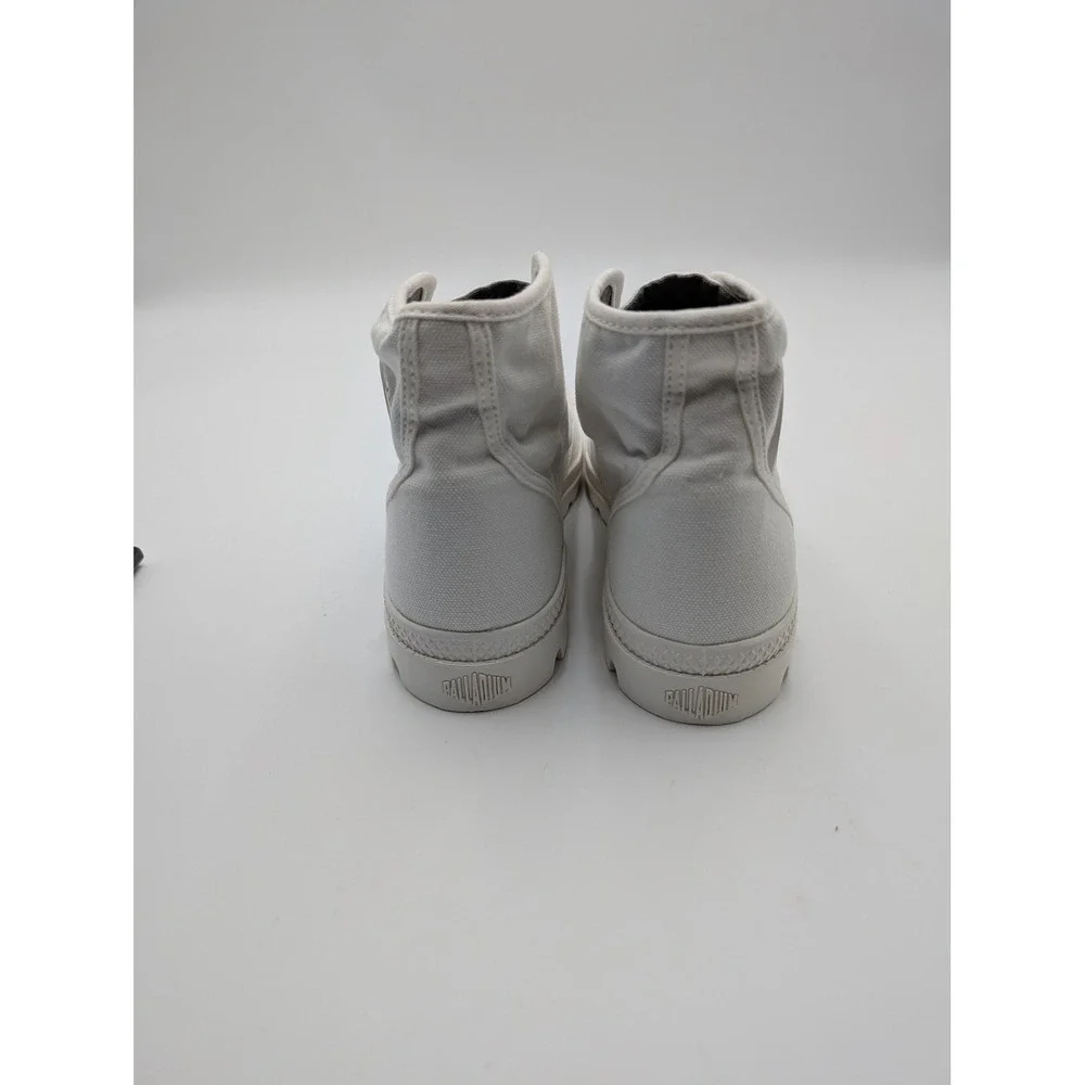 Palladium Boots Womens Size 9 White Canvas Ankle Combat Lug Sole‎ 92352-116-M